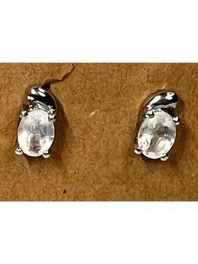 Natural Moonstone Stud Earrings Minimalist  .925 Sterling Silver Delicate Dainty